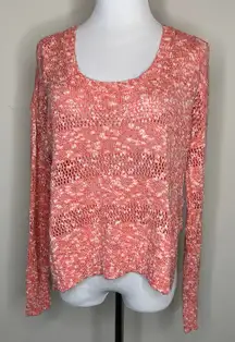 ROXY Orange Textured  Cropped Sweater Sz Small