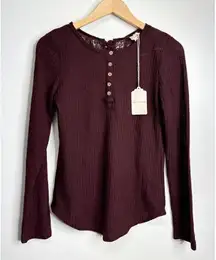 Hem & Thread Sweater Womens Lace Detailed Long Sleeve Size Small NWT