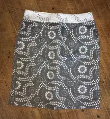 Banana Republic black and white jacquard Jacobean 2P pencil skirt