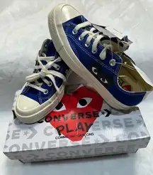 Converse Blue and White Sneakers with Heart Design