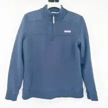 Vineyard Vines Womens Cotton Shep Shirt 1/4 Zip Pullover Sweatshirt Size‎ M Navy