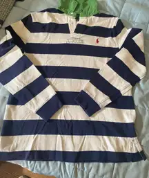 Ralph Lauren Vintage Polo  Rugby Polo In Navy And White