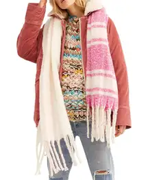💗Free Prople Gemini Plaid Blanket Scarf💗~petal pink🌷