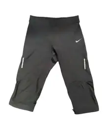 Pro | Black Leggings Crop Long Bike Shorts With Pocket Size Small