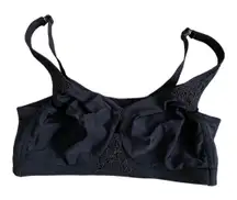 Enchanted Black Full Figure Full Coverage Wire-Free Bra Women's Size 40DD