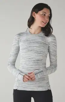 Lululemon Runderful Long Sleeve Space Dye Camo White Silver Spoon 10 Athletic‎