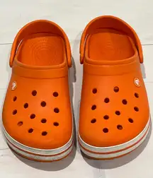 Crocs Classic Clog Bright Orange White Stripe Size 6 M 8 W