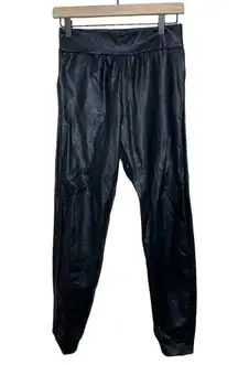 Commando Black Faux Leather Joggers Size Small