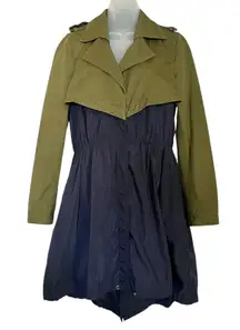 Givenchy by Tisci Archival Green Canvas Navy Blue Anorak Trench Coat Resort 2012