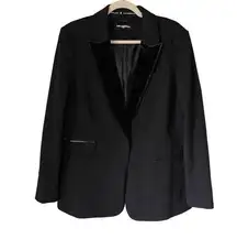 Karl Lagerfeld S2  PARIS Velvet Lapel Single Button Tuxedo Blazer Jacket Size Sma