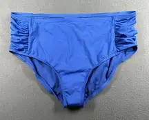Kenneth Cole Reaction Swim Bottoms Womens 1X Blue Tummy Control Waist Ruched NWT