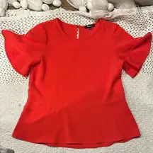 MADEWELL Orange Flare
Hem Short Sleeve Top
Women's Size Small