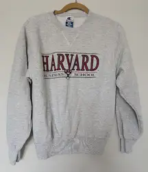 Champion Gray Harvard Business School Crewneck Sweater Sz S