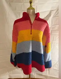 Old Navy Pink and Yellow Cowl Neck Sweater