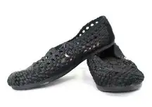 TOMS Women's Classic Black Satin Woven Slip Ons Size 8.5