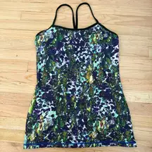 Lululemon Y Back Tank, Size 8, Green/Purple