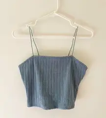 New | Dusty Blue Crop Tank Top