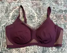 Honeylove Crossover Bra Fig Burgundy Size Medium Wireless