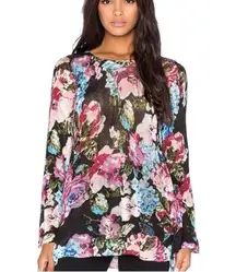 SHOW ME YOUR MUMU FESTIBALL Tunic Floral Lightweight SWEATER DARK GARDEN S $138