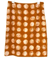 Maeve Anthropologie Orange & White Corduroy Fall Skirt Womens size 4