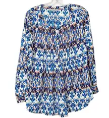 Stitch Fix Daniel Rainn Scoop Neck Long Sleeve Top Blouse Blue Size Medium