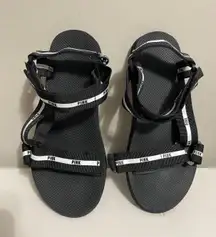 PINK Women’s Black Velcro Strap Sandals