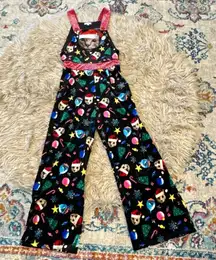 Cat funky ugly Christmas sweater overalls XS