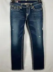 True Religion Billy Super T Straight Low Rise Denim Jeans Urban Cowboy Wash 27