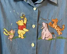 Winnie The Pooh Vintage Disney Catalog Store Button Up Shirt Tigger Piglet Eeyor