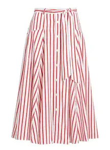 Polo Ralph Lauren Striped Cotton A-Line Skirt Red White Size 4