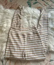 AERIE Thermal Henley Legging In Cream And White Stripe