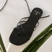 Lulu’s Anastasia Strappy Black Sandals 9