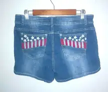 Rue21 15/16 32 American Flag Pockets Jeans Shorts Plus