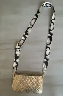 Reversible Leopard Print Wide Detachable Purse Strap Adjustable