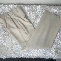 Ann Taylor Cream Tan Wide Leg Audrey Trouser Sz 0 Lined
