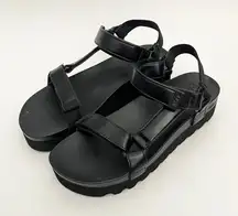 Reef Cushion Rem Hi Platform Velcro Sandals Black Size 8