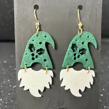 Christmas Gnome Earrings 🎅✨ Green Hat & White Beard