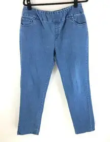 Blair Womens Jeans Pull On Skinny Pockets Medium Wash Size 12 TL Tall Long