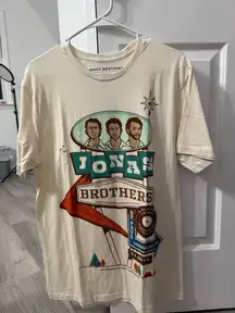 Jonas Brothers Tour Shirt 2023 St Paul MN Retro Cream Graphic Tee Medium