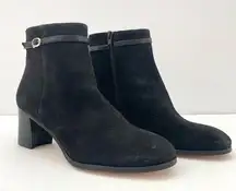 Kate Spade  Black Suede Block Heel Ankle Boots Women's 9