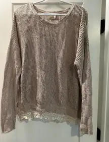 Cream Layered Lace Sweater