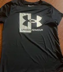 Womens Black white grey under Armour athletic shirt