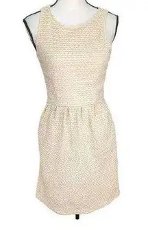 Pim + Larkin Womens Fit and Flare Mini Dress Cream Textured S