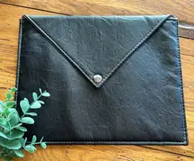 Kms California faux leather cosmetic bag envelope clutch NWOT