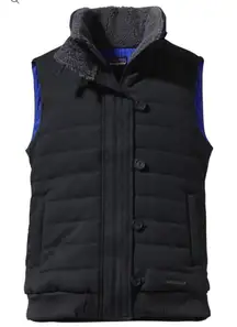 Patagonia Women’s Vagabunda Quilted Fleece Neck Puffer Vest Dark Gray S