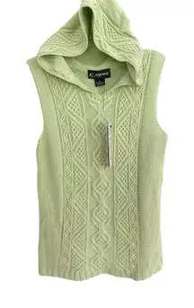Company by Ellen Tracy Hooded Sleeveless Pistachio Knit Top NWT Sz S
