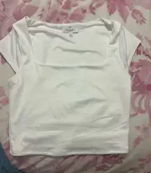White Square neck top