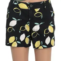 a.n.a. lemon print 10 twill shorts flat front chino SH2 2424