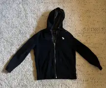 vintage y2k abercrombie & fitch sherpa lined zip up hoodie jacket sz L black