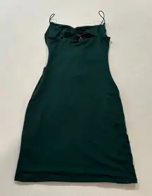 Windsor Dark Green Ruched Bodycon Mini Dress Spaghetti Strap Small